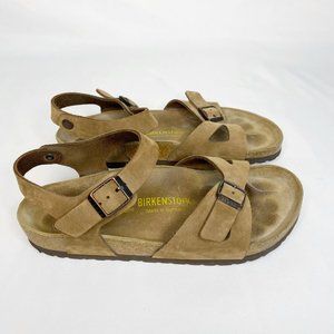 Birkenstock Rio Tan Leather Open Toe Buckle Ankle Strap Sandals EU 39 US 8
